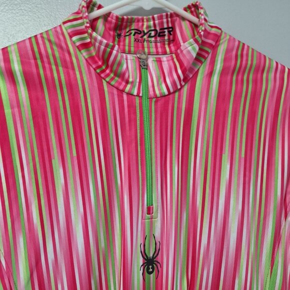 Spyder‎ Kids XXL Long Sleeve Fishing Shirt Pink Stripe Quarter Zip Girl Teen - Picture 2 of 10
